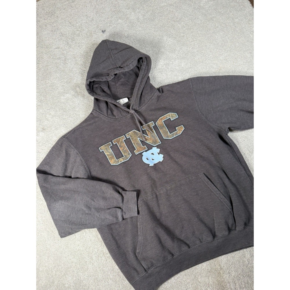 Vtg Section 101 Majestic North Carolina Tar Heels Hoodie Size M* Camo Letters